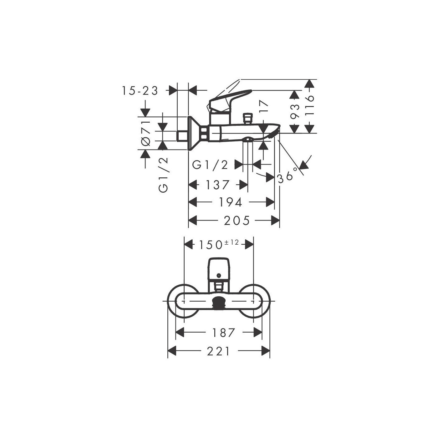 Bateria Wannowa Natynkowa Logis Czarny Mat 71400670 Hansgrohe Bateria Wannowa Natynkowa Logis Czarny Mat 71400670 Hansgrohe
