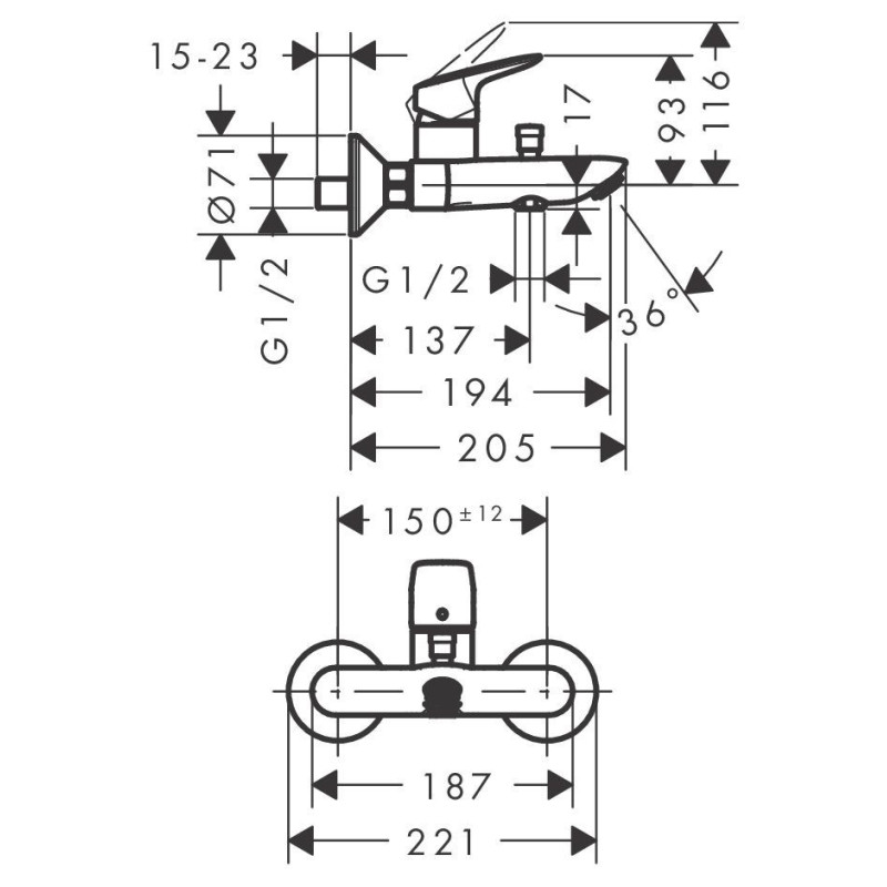 Bateria Wannowa Natynkowa Logis Czarny Mat 71400670 Hansgrohe Bateria Wannowa Natynkowa Logis Czarny Mat 71400670 Hansgrohe