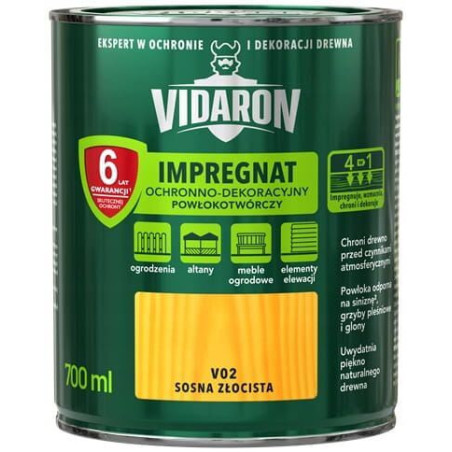 Impregnat Ochronno-Dekoracyjny Powłokotwórczy V02 Sosna Złocista 0,7L Vidaron