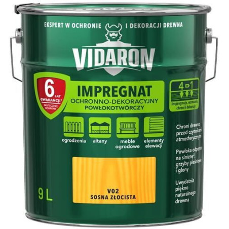 Impregnat Ochronno-Dekoracyjny Powłokotwórczy V02 Sosna Złocista 9L Vidaron