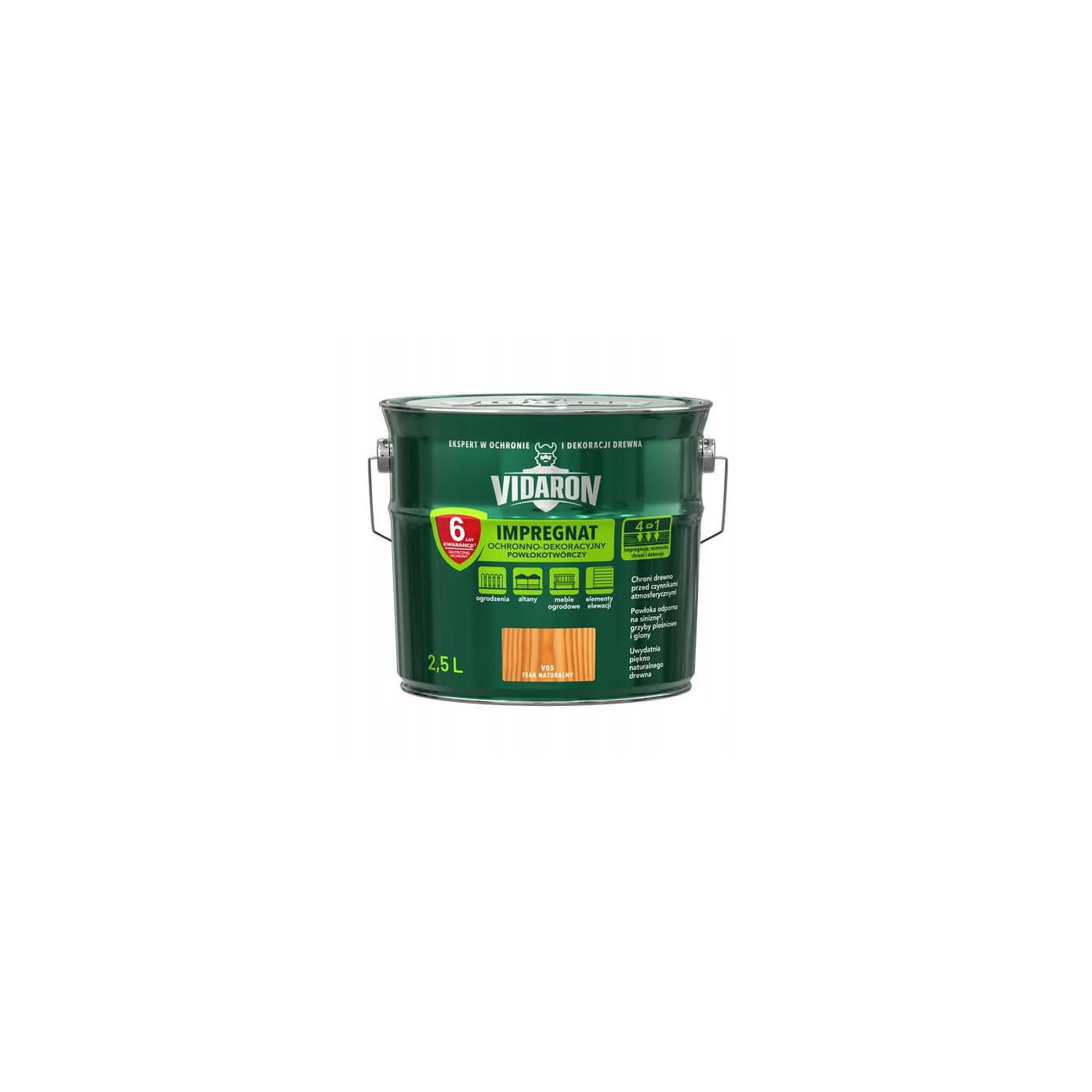 Impregnat Ochronno-Dekoracyjny Powłokotwórczy V05 Teak Naturalny 2,5L Vidaron Impregnat Ochronno-Dekoracyjny Powłokotwórczy V05 Teak Naturalny 2,5L Vidaron