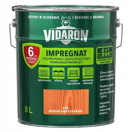 Impregnat Ochronno-Dekoracyjny Powłokotwórczy V06 Mahoń Amerykański 9L Vidaron