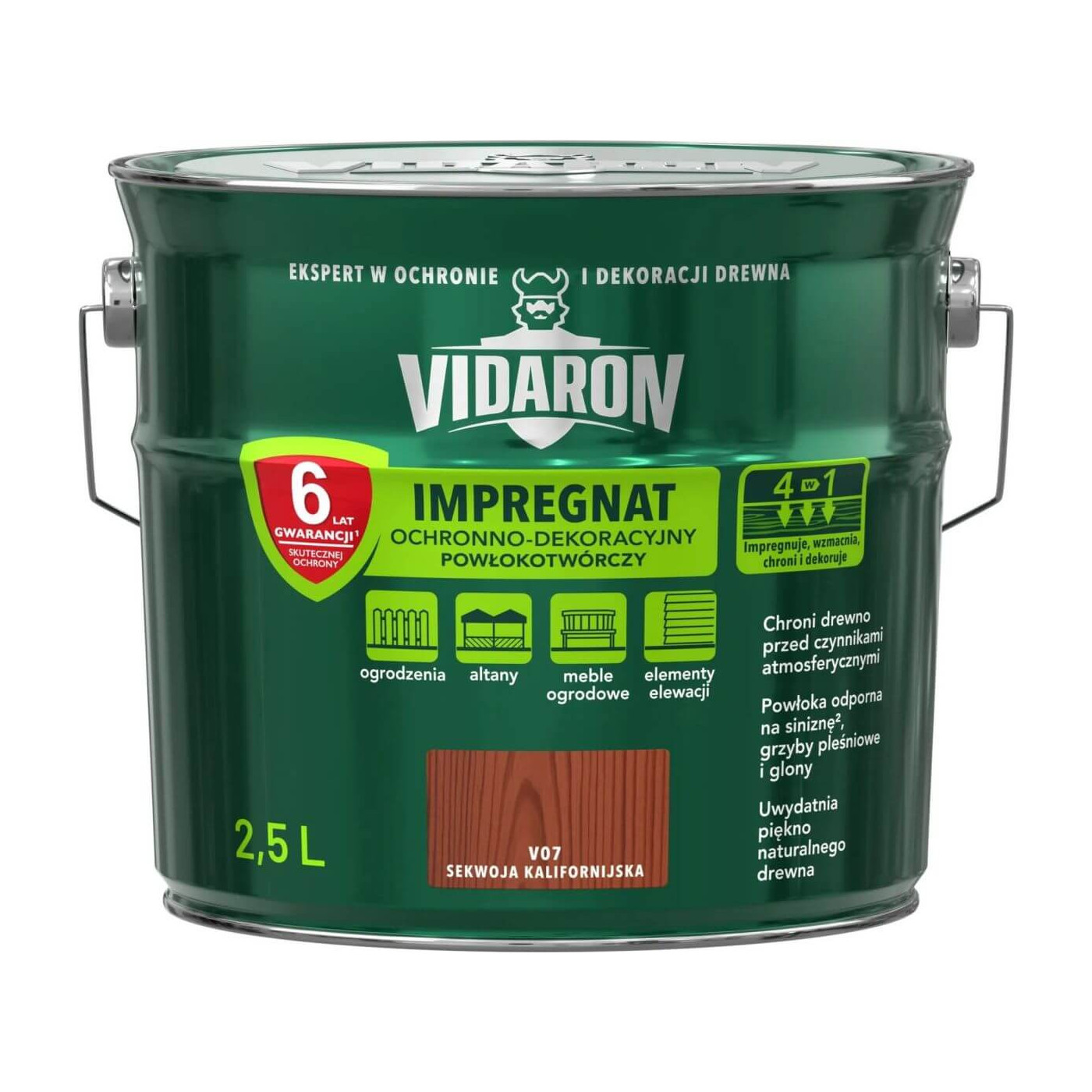 Impregnat Ochronno-Dekoracyjny Powłokotwórczy V07 Sekwoja Kalifornijska 2,5L Vidaron Impregnat Ochronno-Dekoracyjny Powłokotwórczy V07 Sekwoja Kalifornijska 2,5L Vidaron