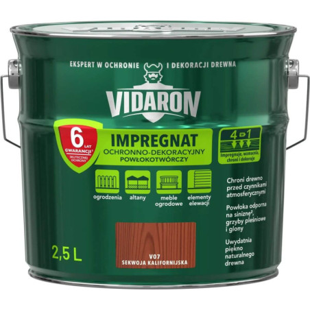 Impregnat Ochronno-Dekoracyjny Powłokotwórczy V07 Sekwoja Kalifornijska 2,5L Vidaron
