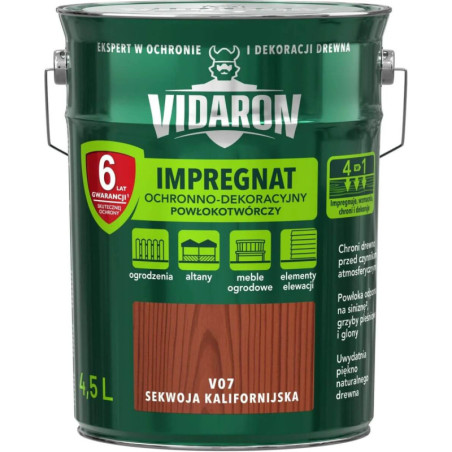 Impregnat Ochronno-Dekoracyjny Powłokotwórczy V07 Sekwoja Kalifornijska 4,5L Vidaron