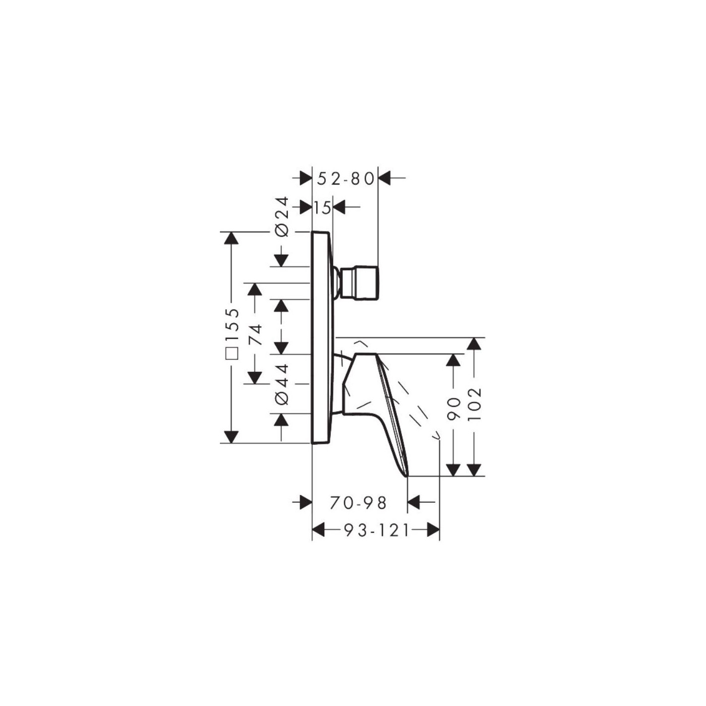 Podtynkowa Bateria Wannowa Logis Czarny Mat 71405670 Hansgrohe Podtynkowa Bateria Wannowa Logis Czarny Mat 71405670 Hansgrohe