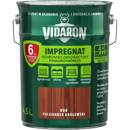 Impregnat Ochronno-Dekoracyjny Powłokotwórczy V08 Palisander Królewski 4,5L Vidaron