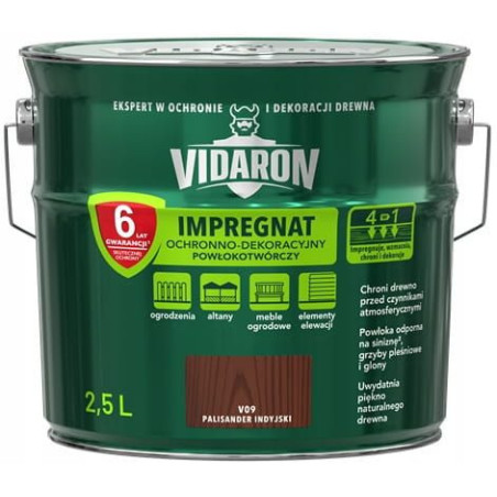Impregnat Ochronno-Dekoracyjny Powłokotwórczy V09 Palisander Indyjski 2,5L Vidaron