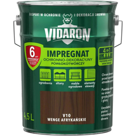 Impregnat Ochronno-Dekoracyjny Powłokotwórczy V10 Wenge Afrykańskie 4,5L Vidaron