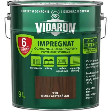 Impregnat Ochronno-Dekoracyjny Powłokotwórczy V10 Wenge Afrykańskie 9L Vidaron