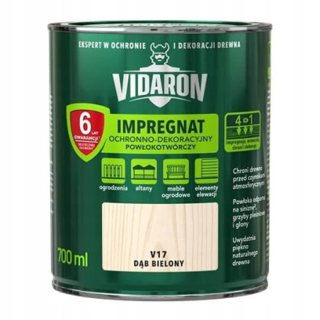 Impregnat Ochronno-Dekoracyjny Powłokotwórczy V17 Dąb Bielony 0,7L Vidaron