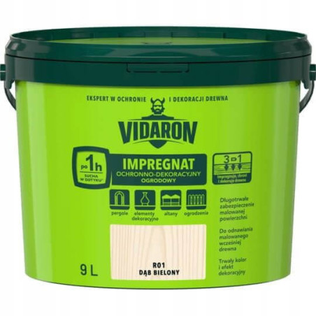Impregnat Ochronno Dekoracyjny Ogrodowy Dąb Bielony R01 9 L Vidaron