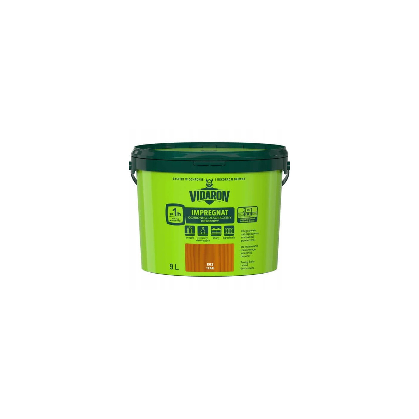 Impregnat Ochronno Dekoracyjny Ogrodowy Teak R02 9 L Vidaron Impregnat Ochronno Dekoracyjny Ogrodowy Teak R02 9 L Vidaron