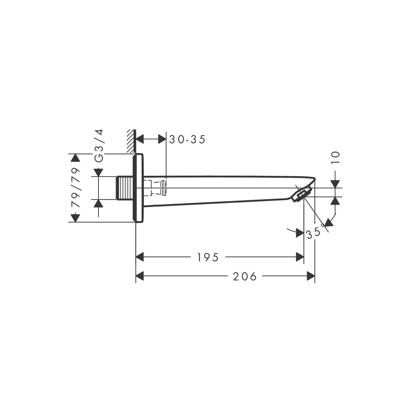 Wylewka Wannowa Logis Czarny Mat 71410670 Hansgrohe Wylewka Wannowa Logis Czarny Mat 71410670 Hansgrohe
