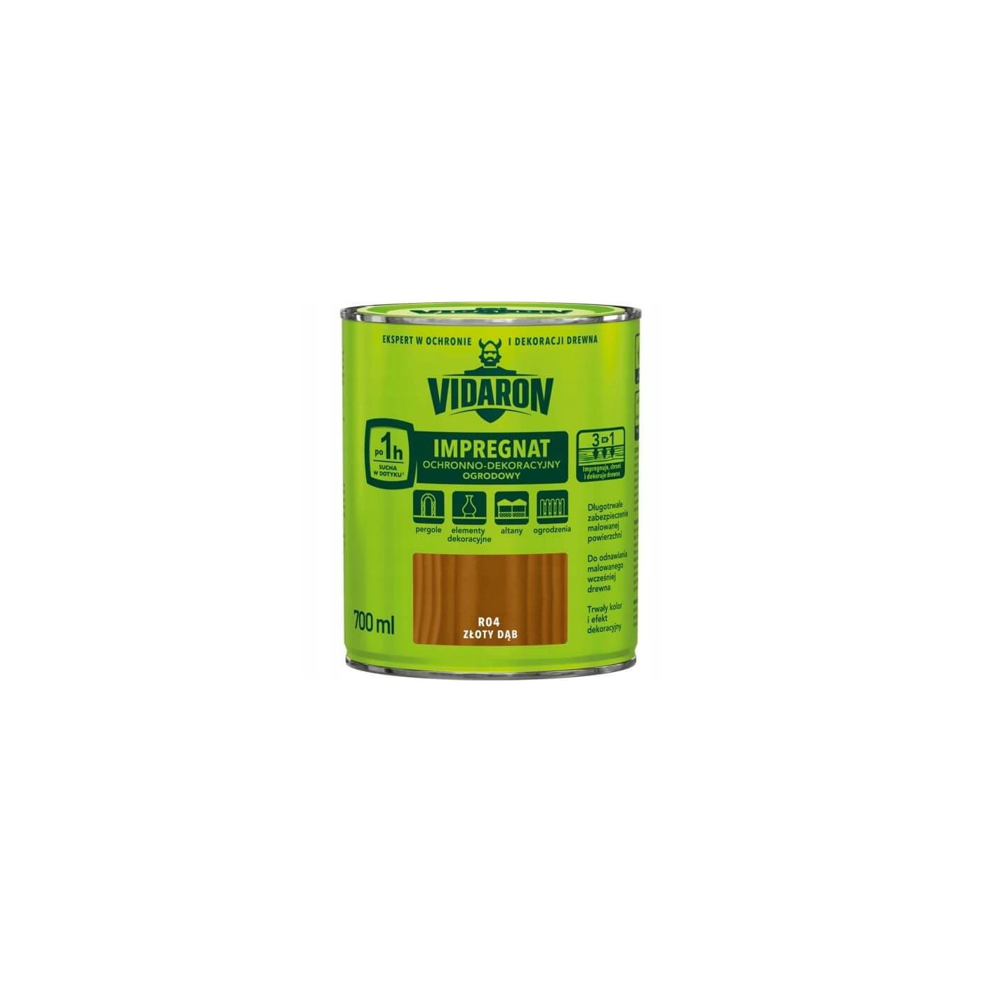 Impregnat Ochronno Dekoracyjny Ogrodowy Złoty Dąb R04 700 ml Vidaron Impregnat Ochronno Dekoracyjny Ogrodowy Złoty Dąb R04 700 ml Vidaron