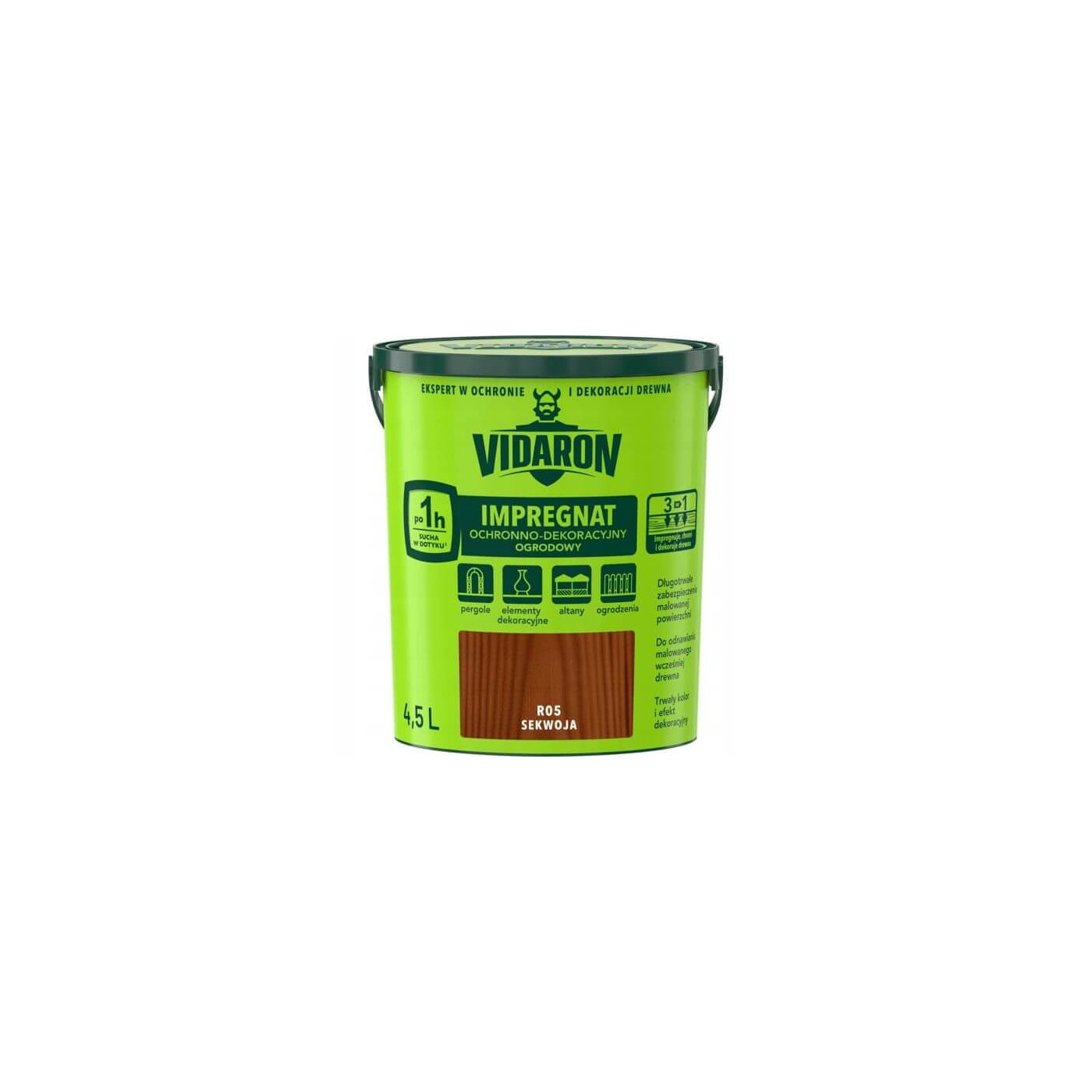 Impregnat Ochronno Dekoracyjny Ogrodowy Sekwoja R05 4.5 L Vidaron Impregnat Ochronno Dekoracyjny Ogrodowy Sekwoja R05 4.5 L Vidaron