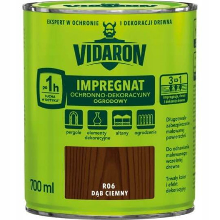 Impregnat Ochronno Dekoracyjny Ogrodowy Dąb Ciemny R06 700 ml Vidaron