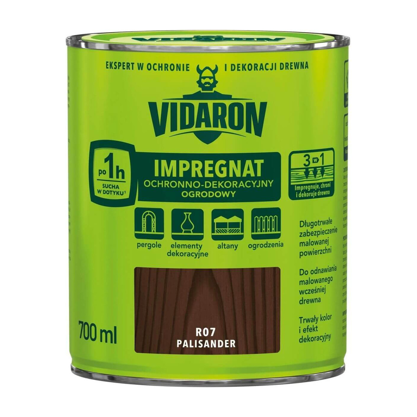 Impregnat Ochronno Dekoracyjny Ogrodowy Palisander R07 700 ml Vidaron Impregnat Ochronno Dekoracyjny Ogrodowy Palisander R07 700 ml Vidaron