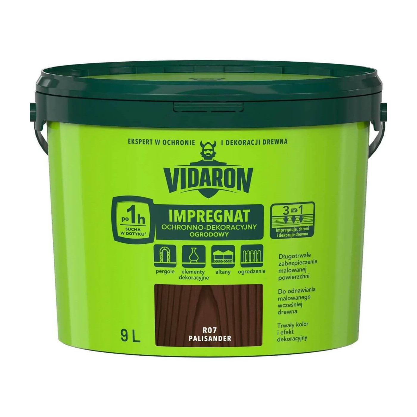 Impregnat Ochronno Dekoracyjny Ogrodowy Palisander R07 9 L Vidaron Impregnat Ochronno Dekoracyjny Ogrodowy Palisander R07 9 L Vidaron