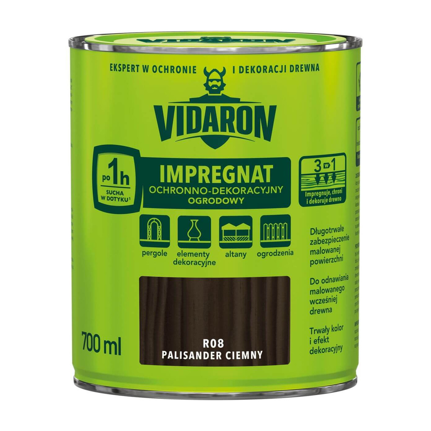 Impregnat Ochronno Dekoracyjny Ogrodowy Palisander Ciemny R08 700 ml Vidaron Impregnat Ochronno Dekoracyjny Ogrodowy Palisander Ciemny R08 700 ml Vidaron