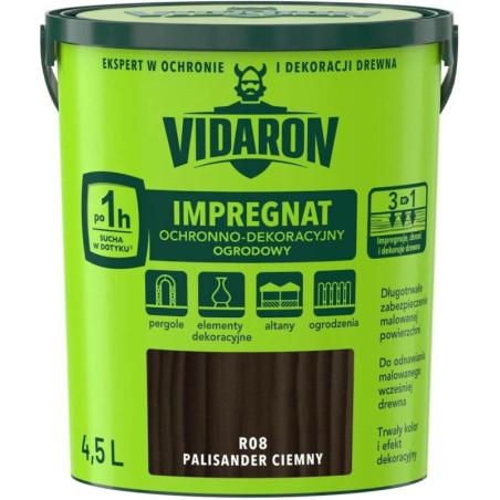 Impregnat Ochronno Dekoracyjny Ogrodowy Palisander Ciemny R08 4,5 L Vidaron