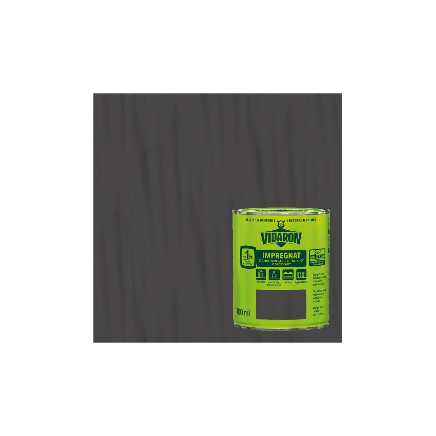 Impregnat Ochronno Dekoracyjny Ogrodowy Antracyt Szary R09 700 ml Vidaron Impregnat Ochronno Dekoracyjny Ogrodowy Antracyt Szary R09 700 ml Vidaron