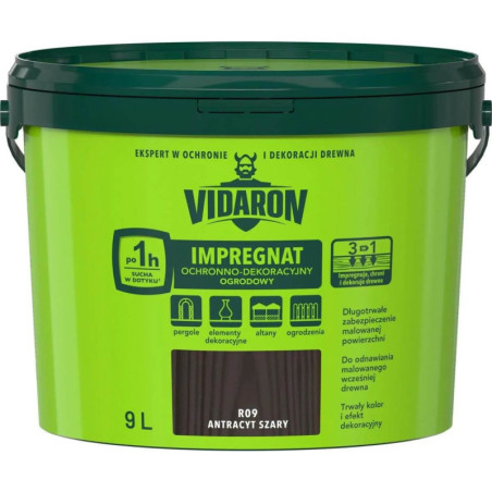 Impregnat Ochronno Dekoracyjny Ogrodowy Antracyt Szary R09 9 L Vidaron