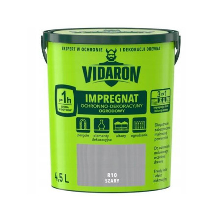 Impregnat Ochronno Dekoracyjny Ogrodowy Szary R10 4,5 L Vidaron