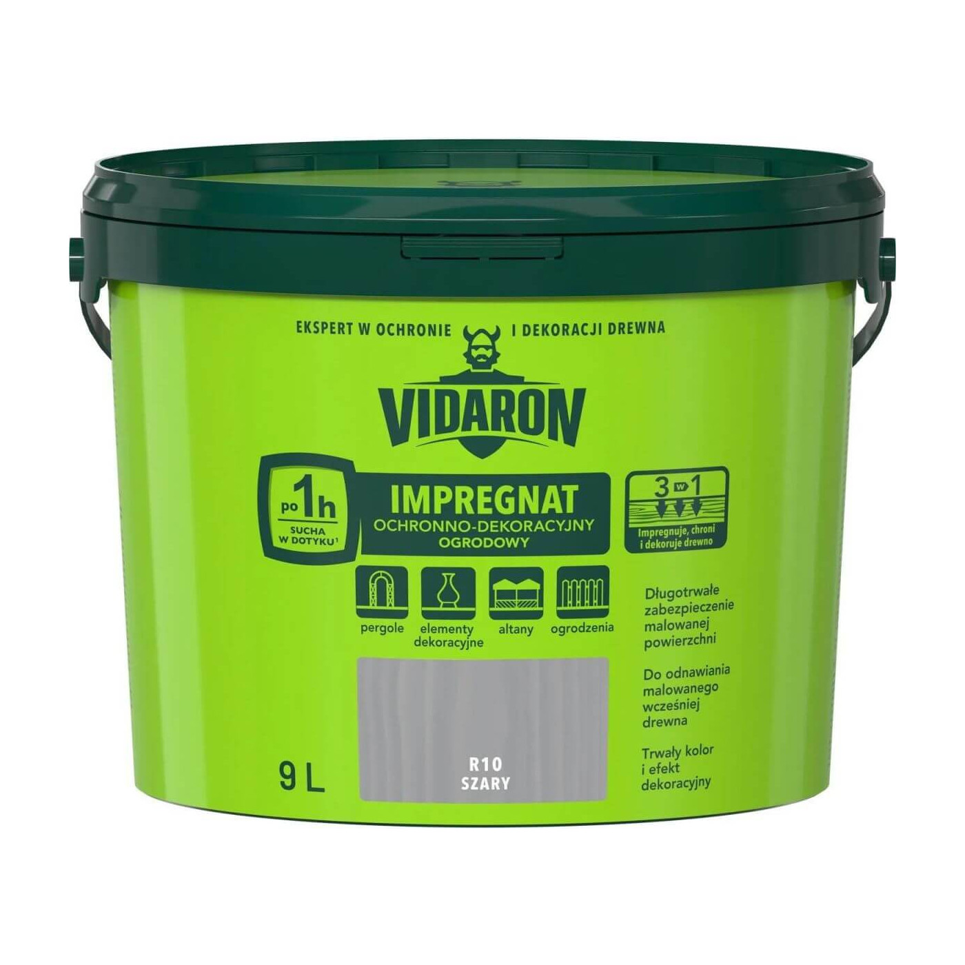 Impregnat Ochronno Dekoracyjny Ogrodowy Szary R10 9 L Vidaron Impregnat Ochronno Dekoracyjny Ogrodowy Szary R10 9 L Vidaron