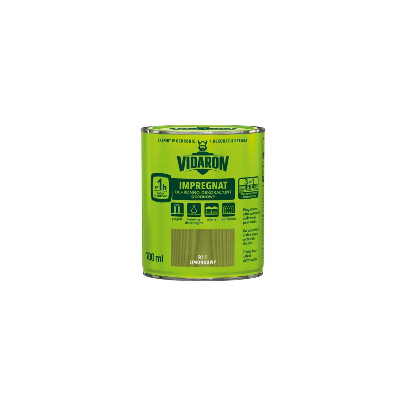 Impregnat Ochronno Dekoracyjny Ogrodowy Limonka R11 700 ml Vidaron Impregnat Ochronno Dekoracyjny Ogrodowy Limonka R11 700 ml Vidaron