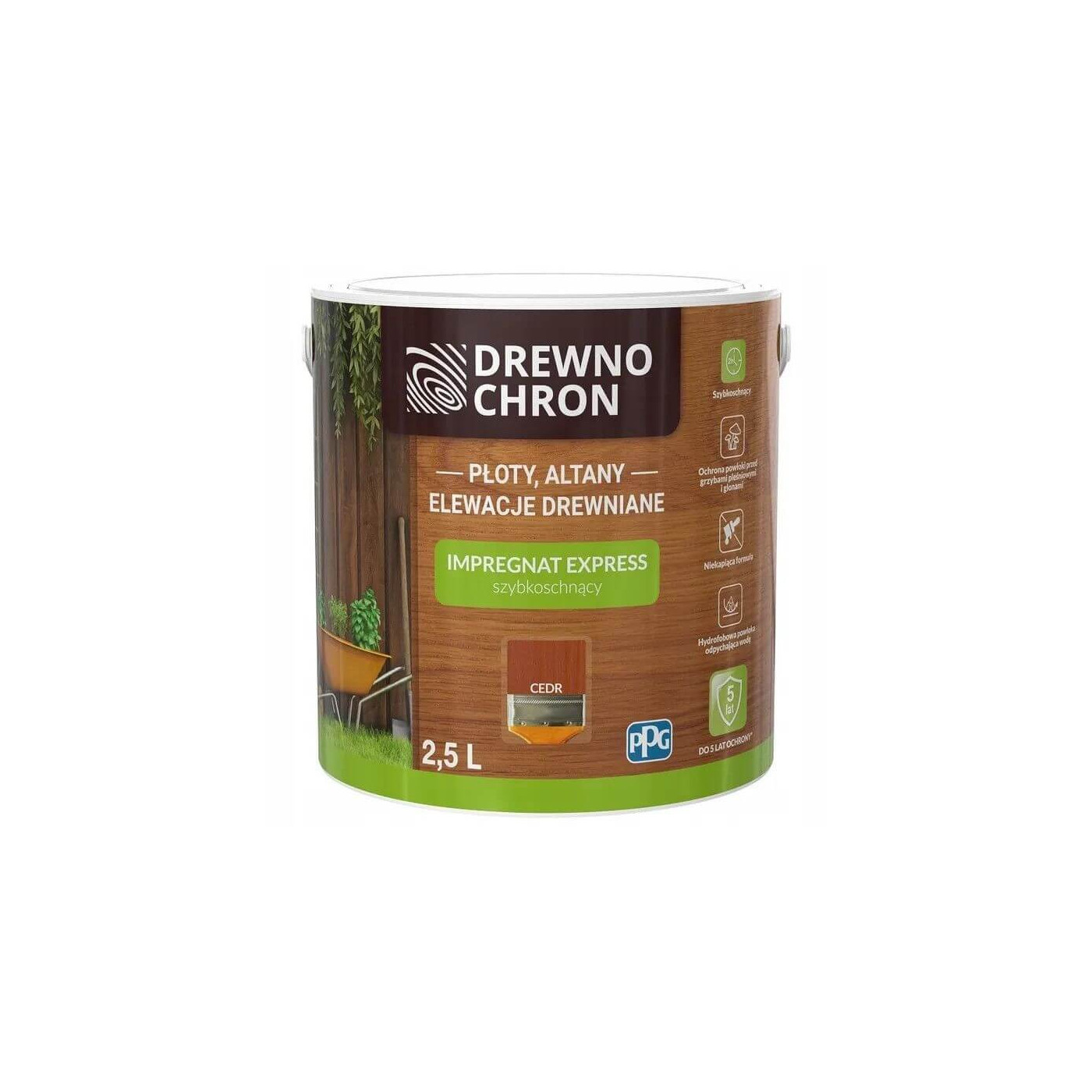 Impregnat Express Cedr 2,5L Drewnochron Impregnat Express Cedr 2,5L Drewnochron
