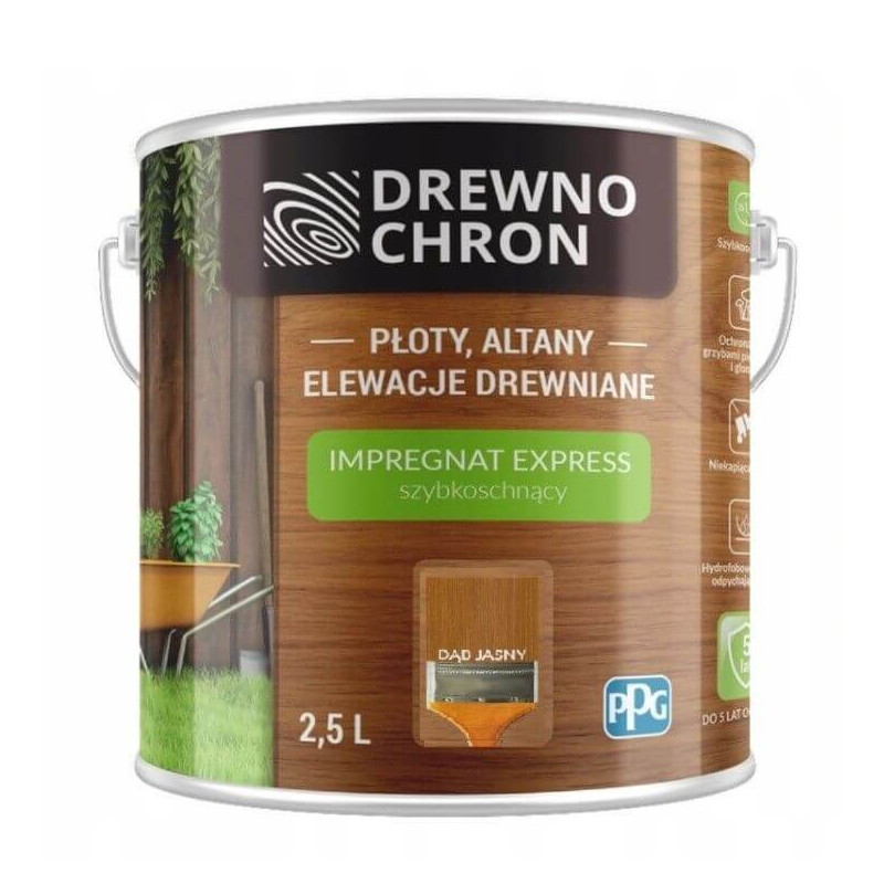 Impregnat Express Dąb Jasny 2,5L Drewnochron Impregnat Express Dąb Jasny 2,5L Drewnochron