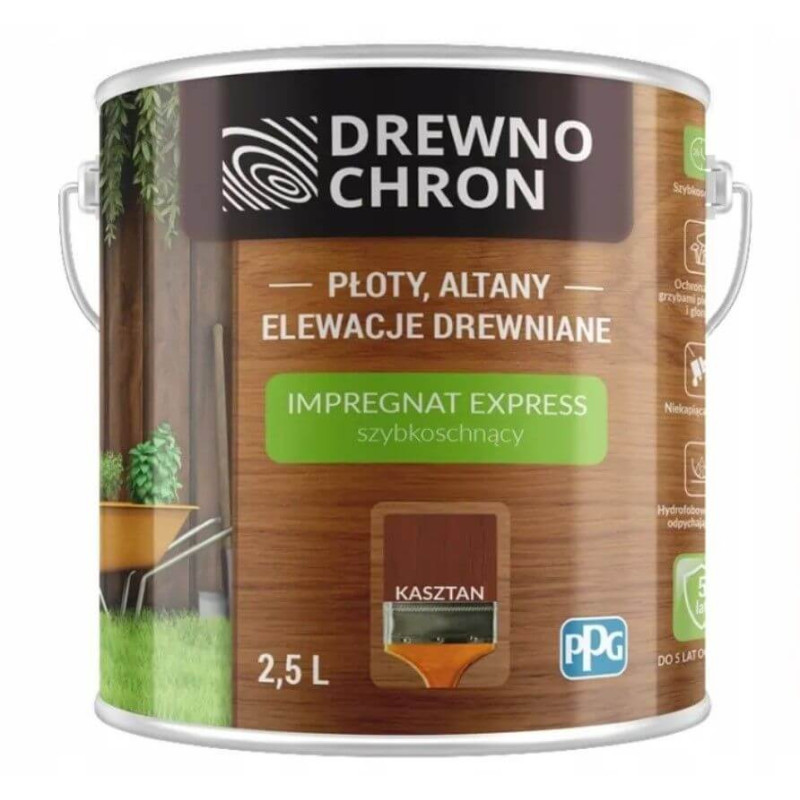 Impregnat Express Kasztan 2,5L Drewnochron Impregnat Express Kasztan 2,5L Drewnochron