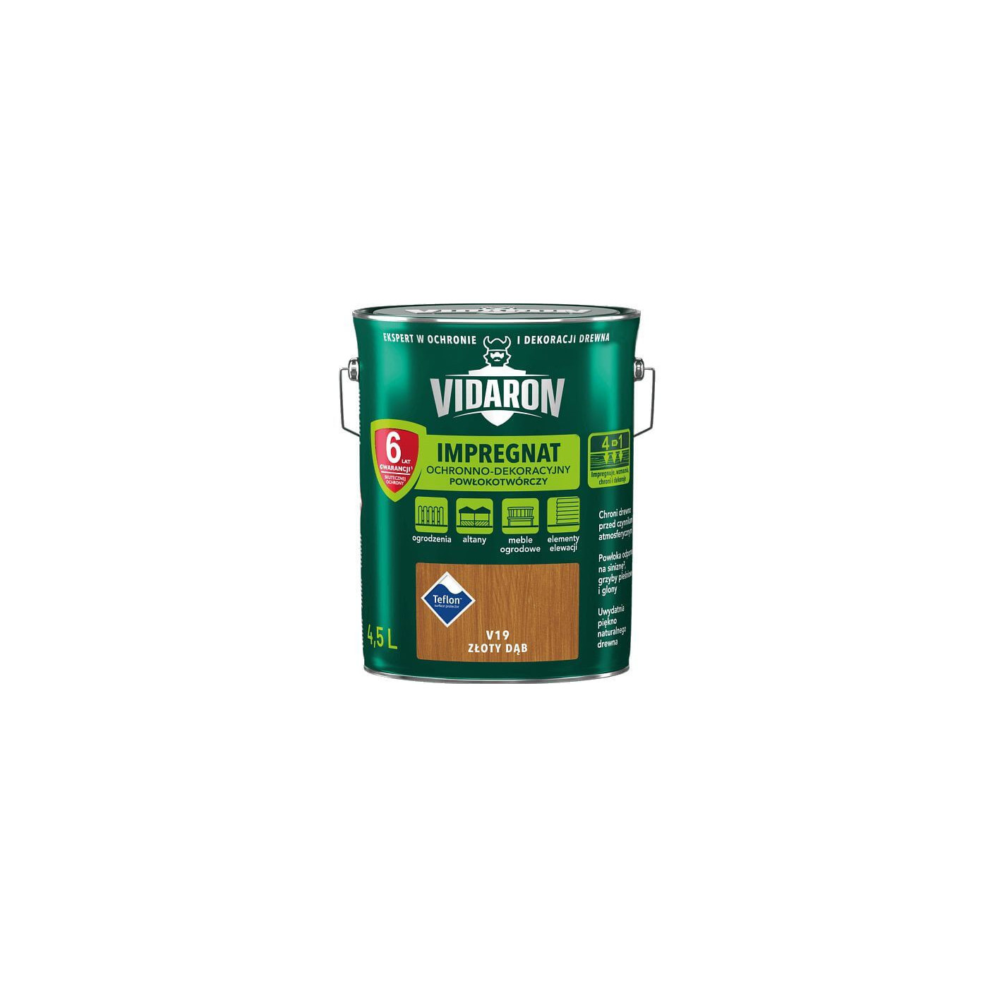 Impregnat Powłokotwórczy Vidaron 4.5L Dąb Złoty V19 Vidaron Impregnat Powłokotwórczy Vidaron 4.5L Dąb Złoty V19 Vidaron