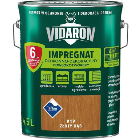 Impregnat Powłokotwórczy Vidaron 4.5L Dąb Złoty V19 Vidaron