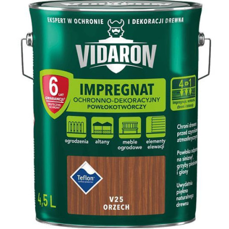 Impregnat Powłokotwórczy Vidaron 4.5L Orzech V25 Vidaron