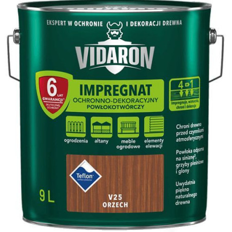 Impregnat Powłokotwórczy Vidaron 9L Orzech V25 Vidaron