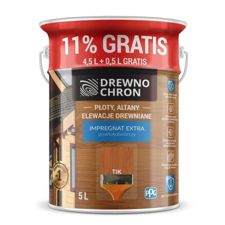 Impregnat Extra Powłokotwórczy Tikowy 4,5L+11% Drewnochron