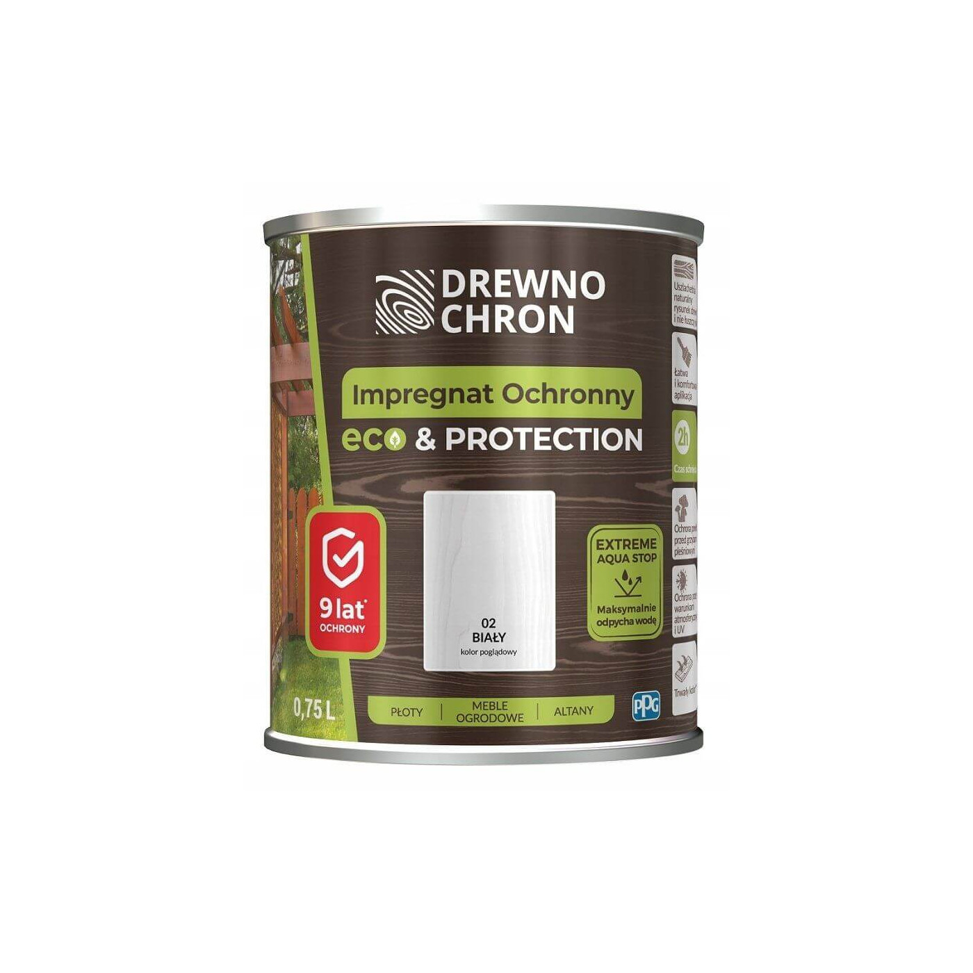 Impregnat Ochronny Eco&Protection Biały 0.75L Drewnochron Impregnat Ochronny Eco&Protection Biały 0.75L Drewnochron