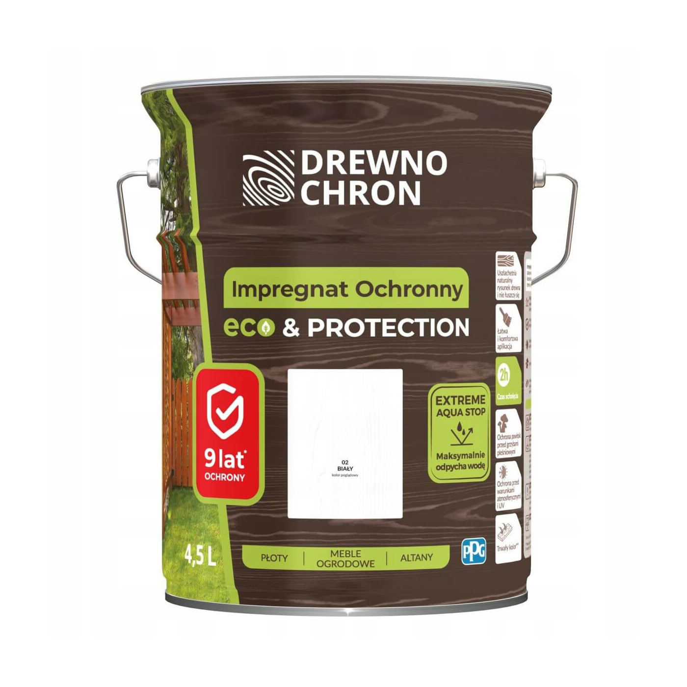 Impregnat Ochronny Eco&Protection Biały 4.5L Drewnochron Impregnat Ochronny Eco&Protection Biały 4.5L Drewnochron