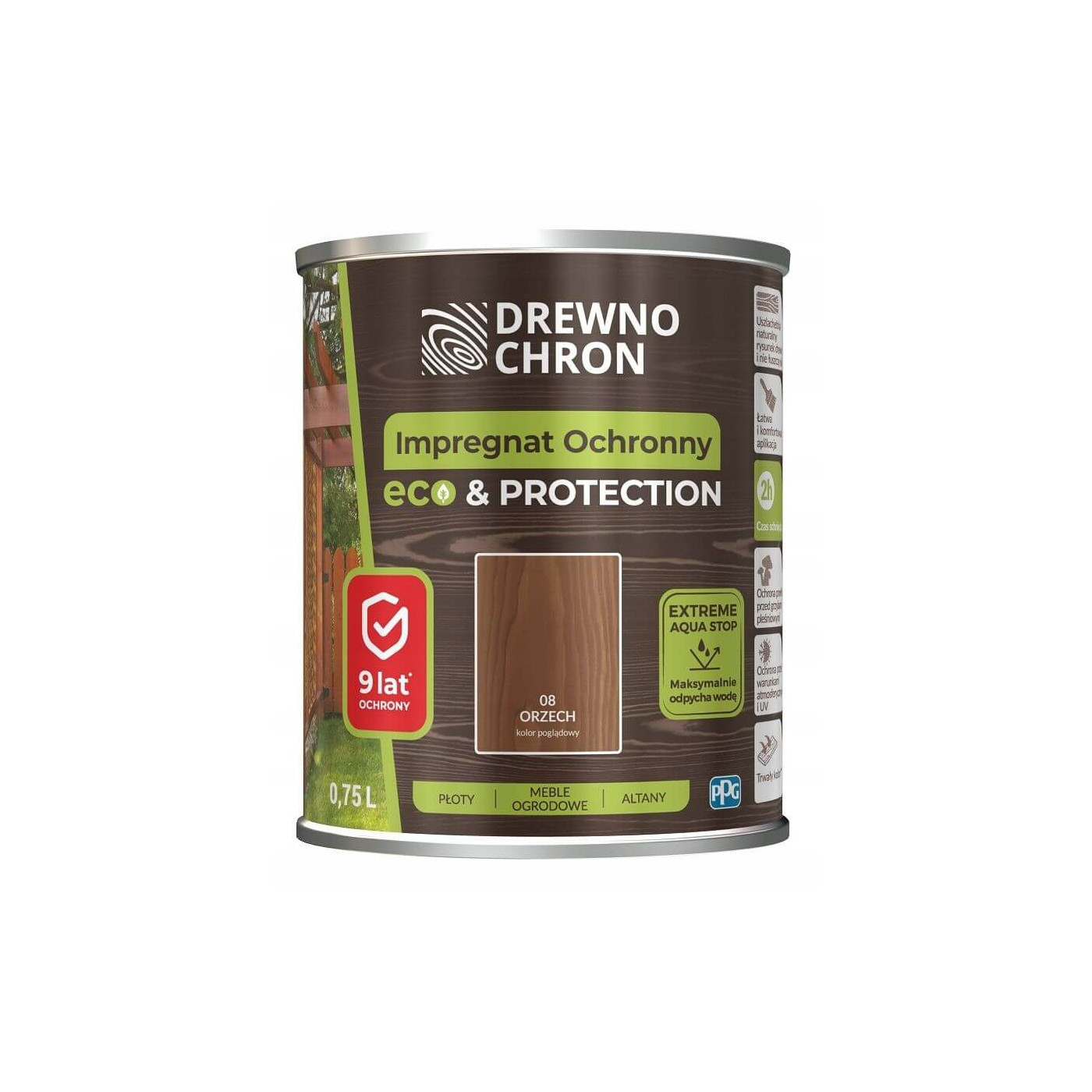 Impregnat Ochronny Eco&Protection Orzech 0.75L Drewnochron Impregnat Ochronny Eco&Protection Orzech 0.75L Drewnochron