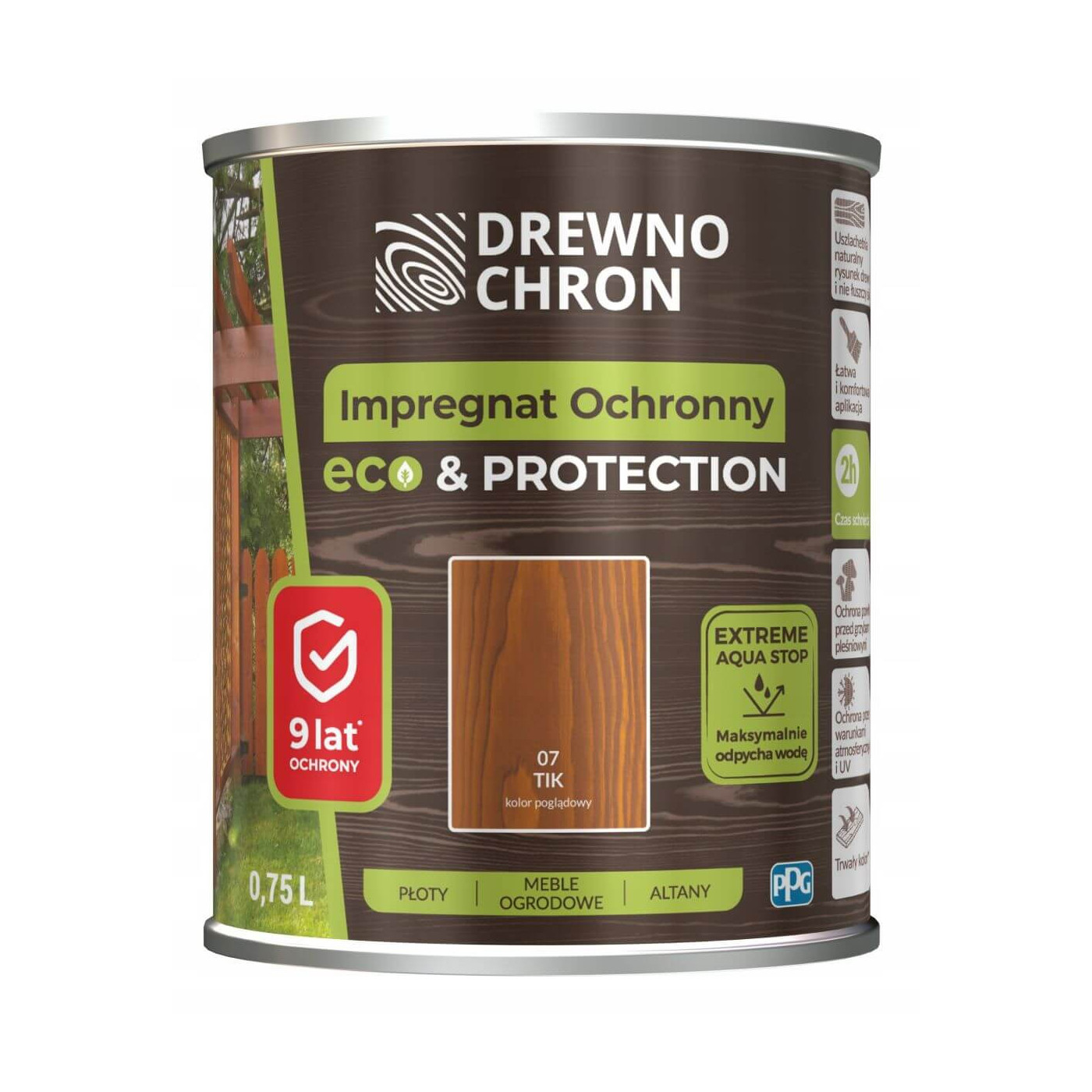 Impregnat Ochronny Eco&Protection Tik 0.75L Drewnochron Impregnat Ochronny Eco&Protection Tik 0.75L Drewnochron