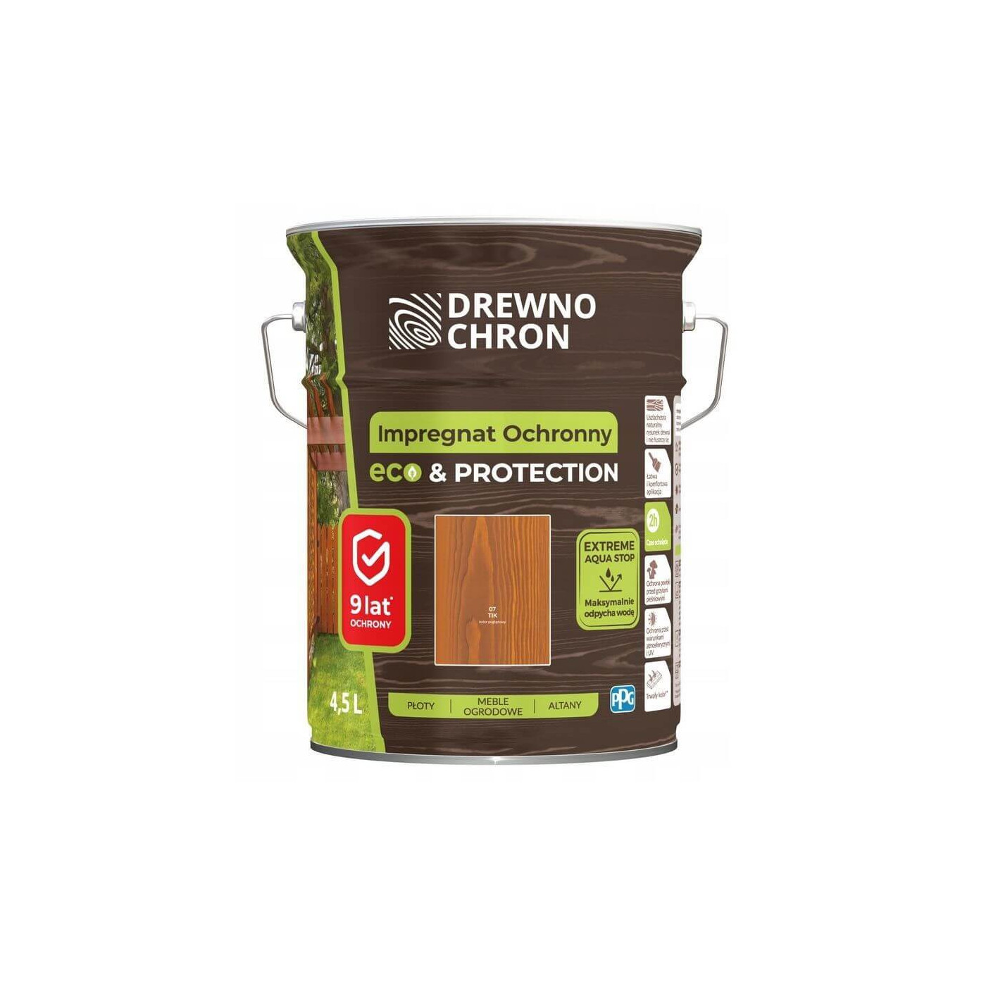 Impregnat Ochronny Eco&Protection Tik 4.5L Drewnochron Impregnat Ochronny Eco&Protection Tik 4.5L Drewnochron