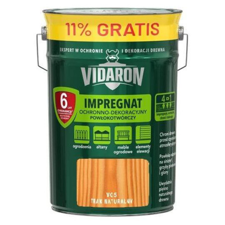 Impregnat Powłokotwórczy Teak Naturalny V05 9L+11% Vidaron
