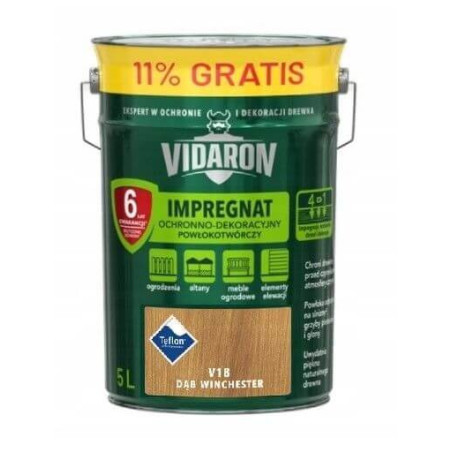 Impregnat Powłokotwórczy Do Drewna V18 Dąb Winchester 5L Vidaron