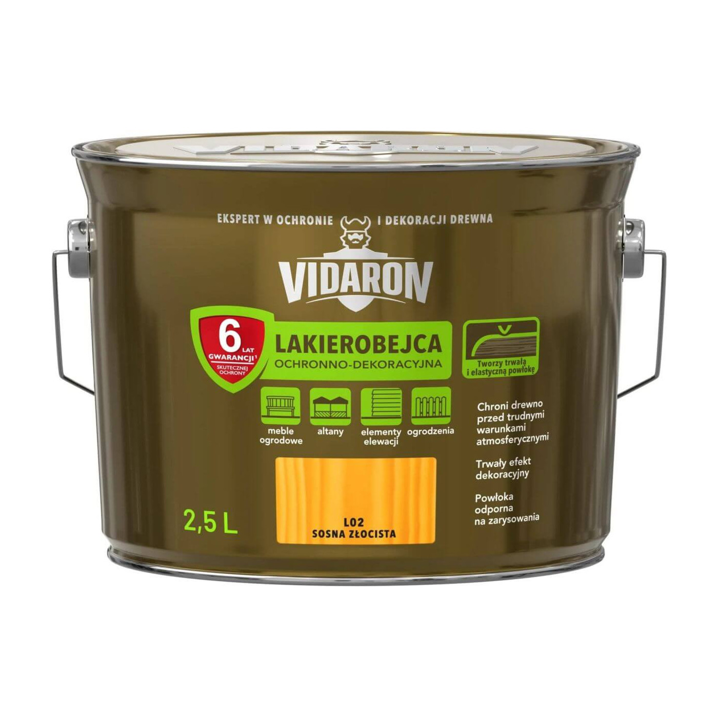 Lakierobejca Ochronno-Dekoracyjna Sosna Złocista 2,5L Vidaron Lakierobejca Ochronno-Dekoracyjna Sosna Złocista 2,5L Vidaron