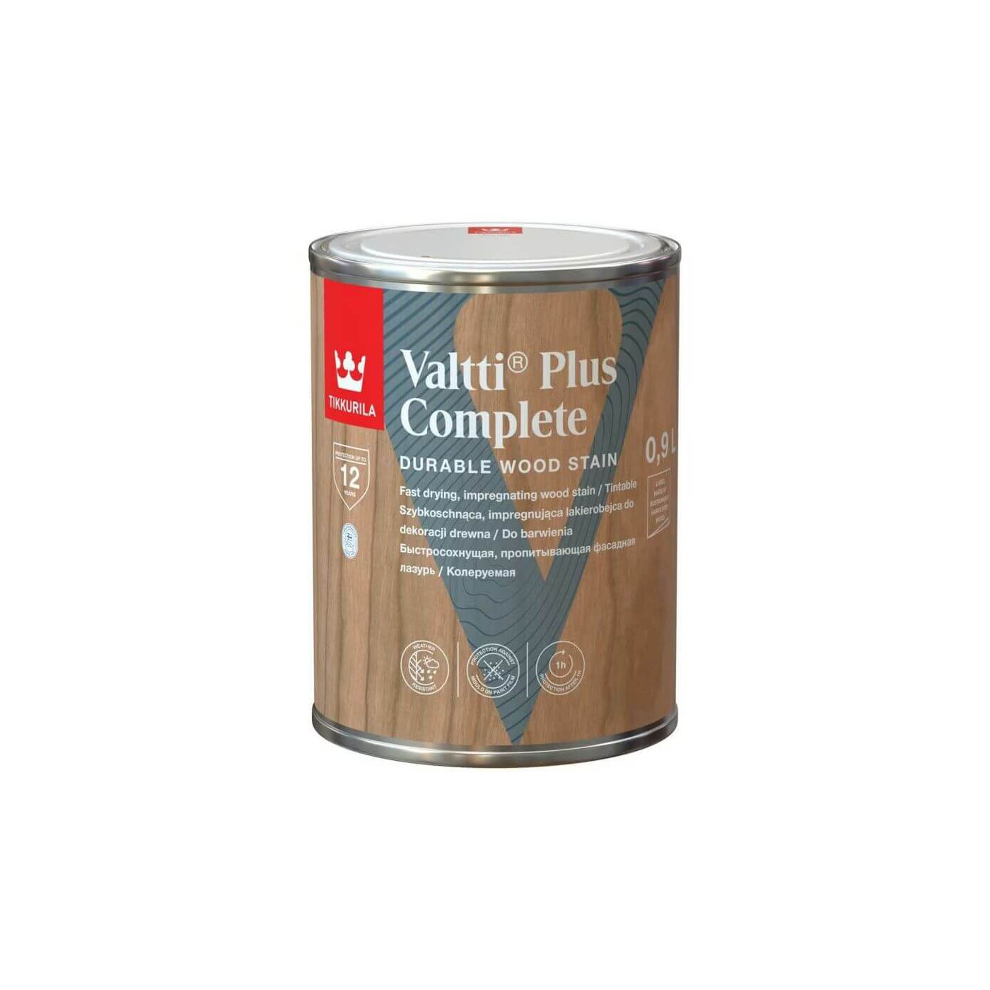Lakierobejca Valtti Plus Complete Bezbarwna Satynowa 0,9L Tikkurila Lakierobejca Valtti Plus Complete Bezbarwna Satynowa 0,9L Tikkurila