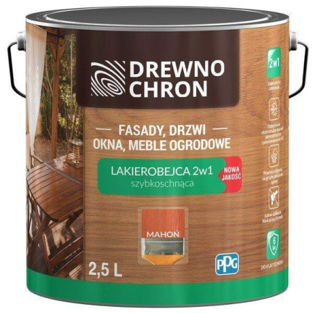 Lakierobejca 2 w 1 Mahoń 2,5L Drewnochron