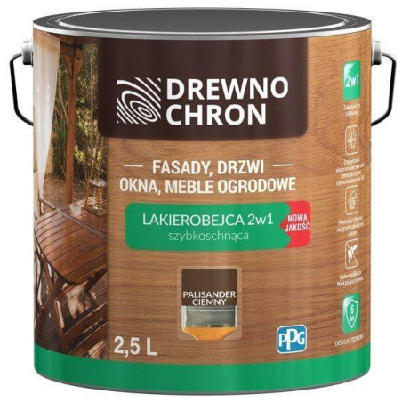 Lakierobejca 2w1 Palisander Ciemny 2,5L Drewnochron