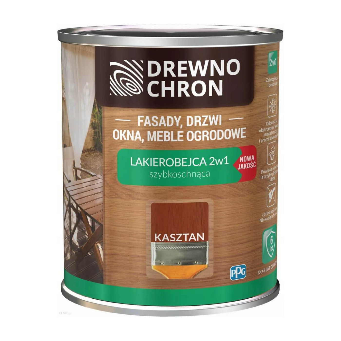 Lakierobejca 2 W 1 Kasztan 0,2L Drewnochron Lakierobejca 2 W 1 Kasztan 0,2L Drewnochron
